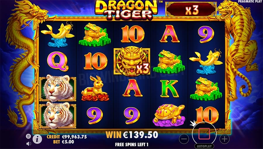 The Dragon Tiger slot machine is an Oriental-themed slot by Pragmatic Play.It uses a standard 5x3 reel grid, and the 2D game symbols include turtles, frogs, and rabbits.We also give a big thumbs up to the artist who created the dragon and tiger that frame the reels/5(7).