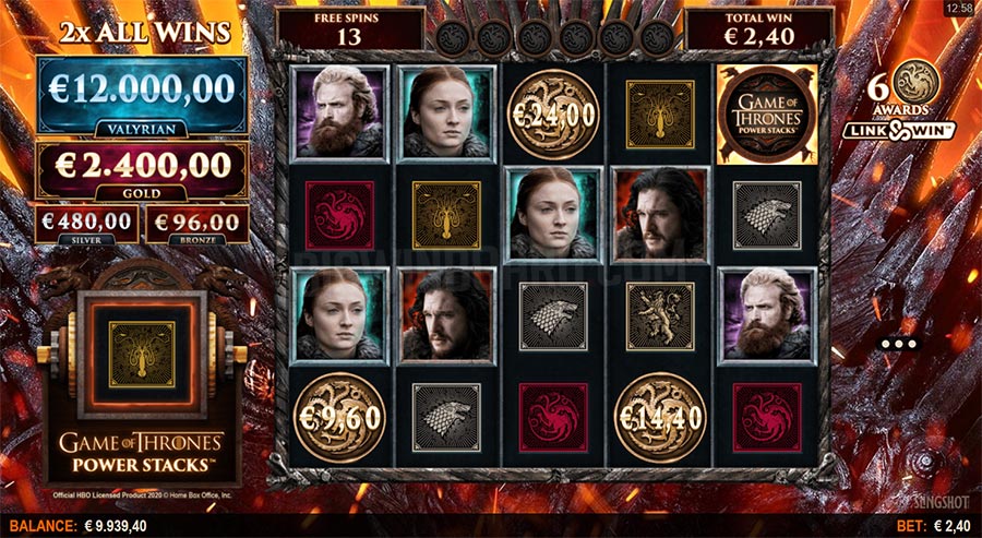 Game of Thrones Power Stacks slot