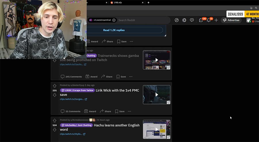xqc gambling