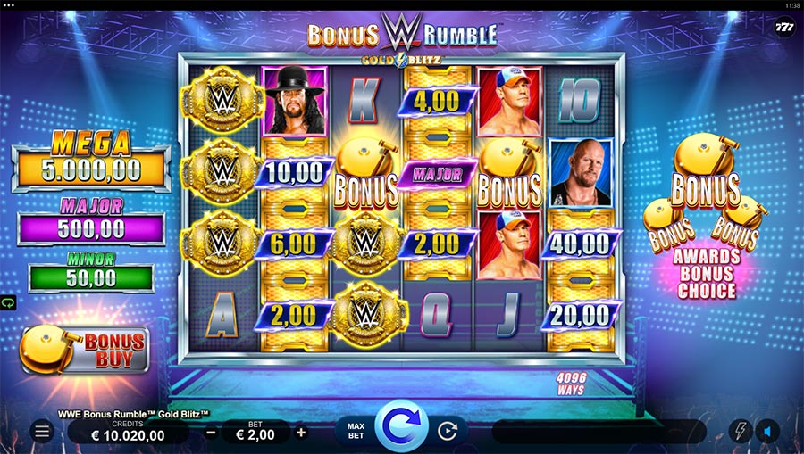 WWE Bonus Rumble Gold Blitz slot