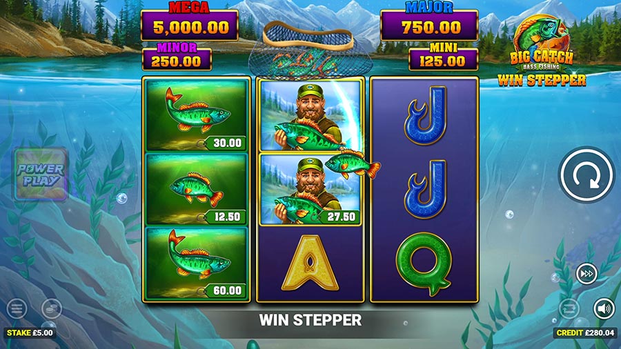 Big Catch Bass Fishing Win Stepper slot