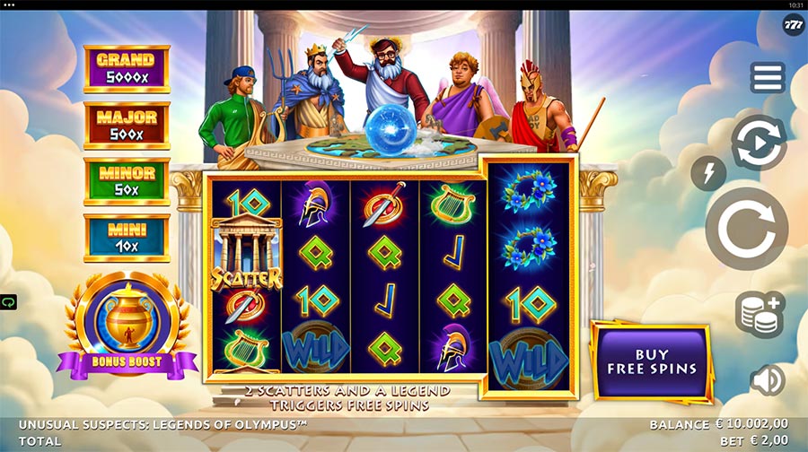Unusual Suspects Legends of Olympus slot