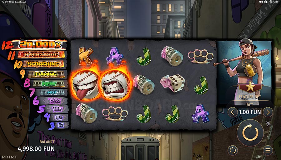 12 Burning Baseballs slot