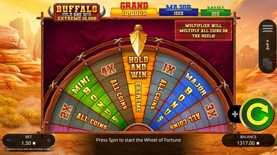 Buffalo Hold and Win Extreme 10,000 slot