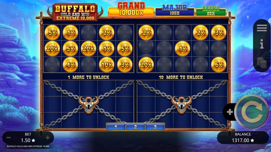 Buffalo Hold and Win Extreme 10,000 slot
