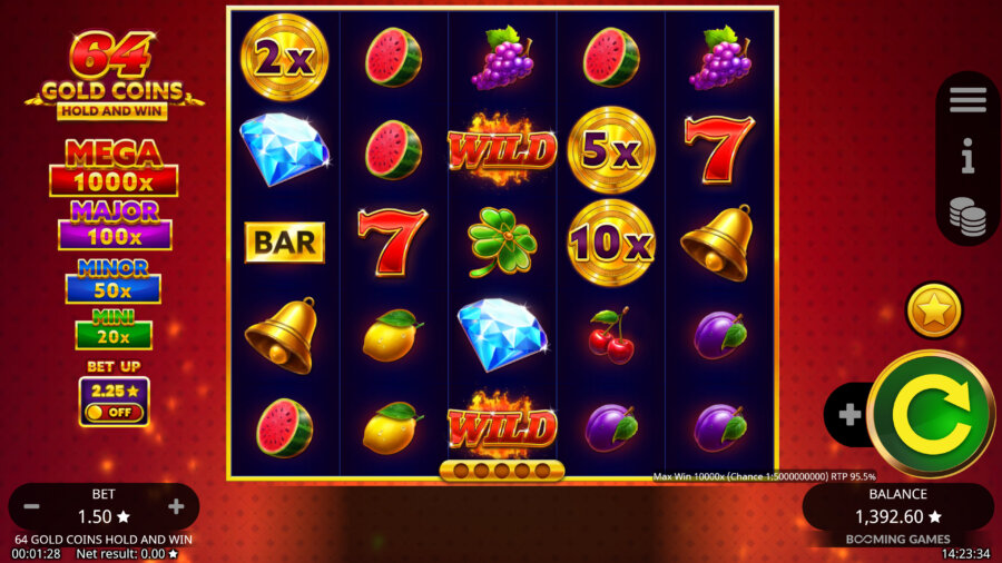 64 Gold Coins Hold and Win slot