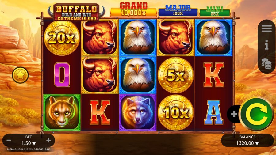 Buffalo Hold and Win Extreme 10,000 slot