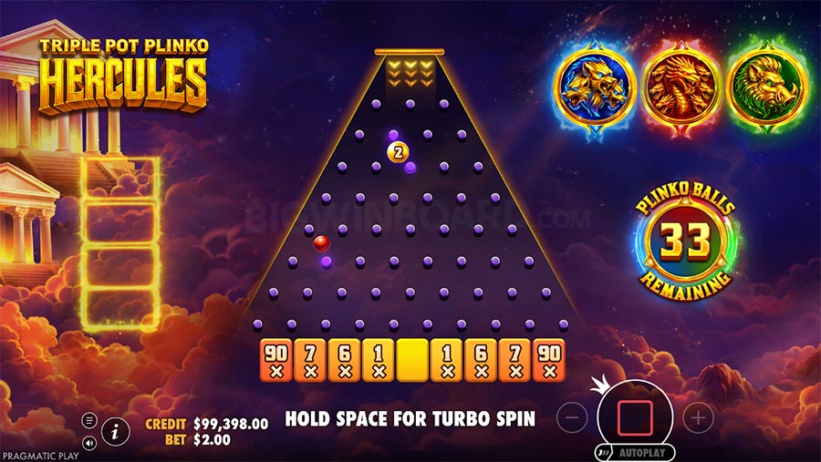 Triple Pot Plinko Hercules slot
