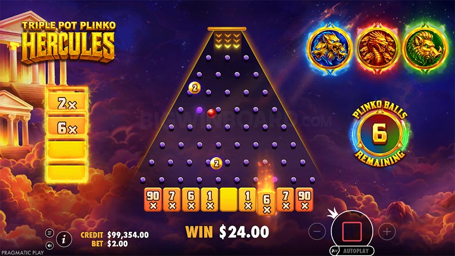 Triple Pot Plinko Hercules slot