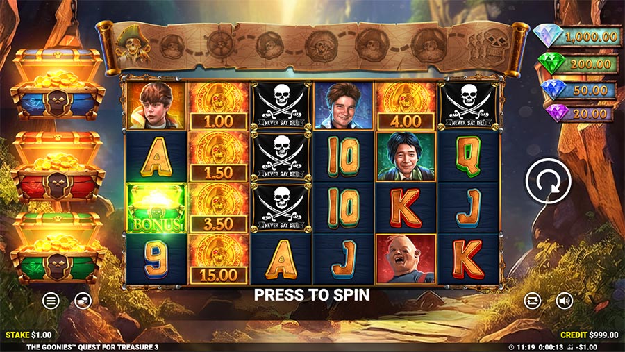 The Goonies Quest for Treasure 3 slot