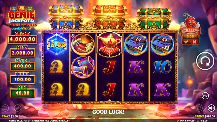 Genie Jackpots Three Wishes Combo Frenzy slot