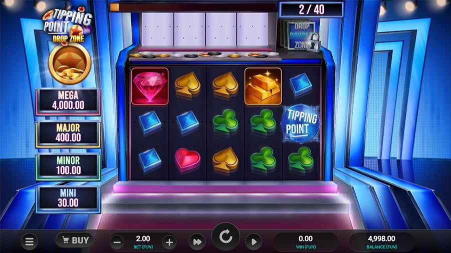 Tipping point drop zone slot