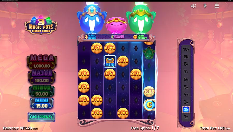 3 Magic Pots Bigger Bonus slot