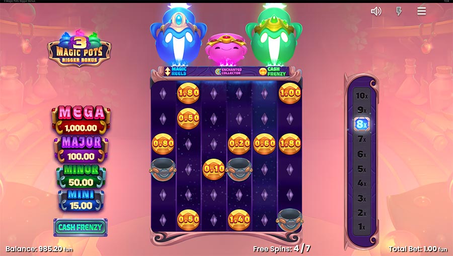 3 Magic Pots Bigger Bonus slot