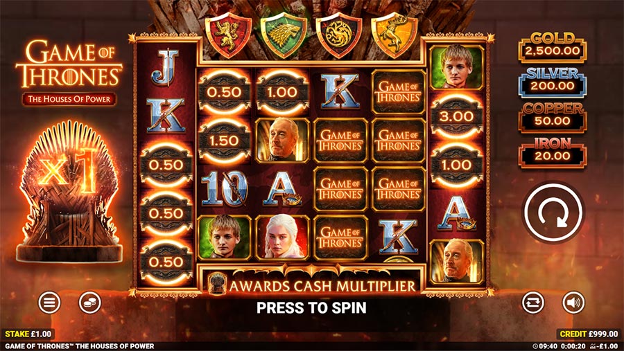 Game of Thrones The Houses of Power slot